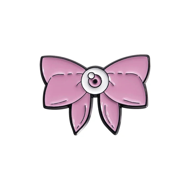 Pink Punk Eyes Enamel Pin – Magic Potion & Love Eye Brooch for Jackets & Bags