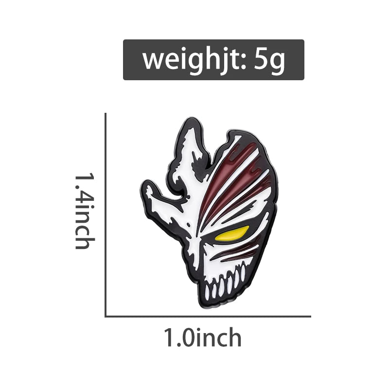 Bleach Anime Enamel Pins – Ichigo & Toshiro Mask Brooches