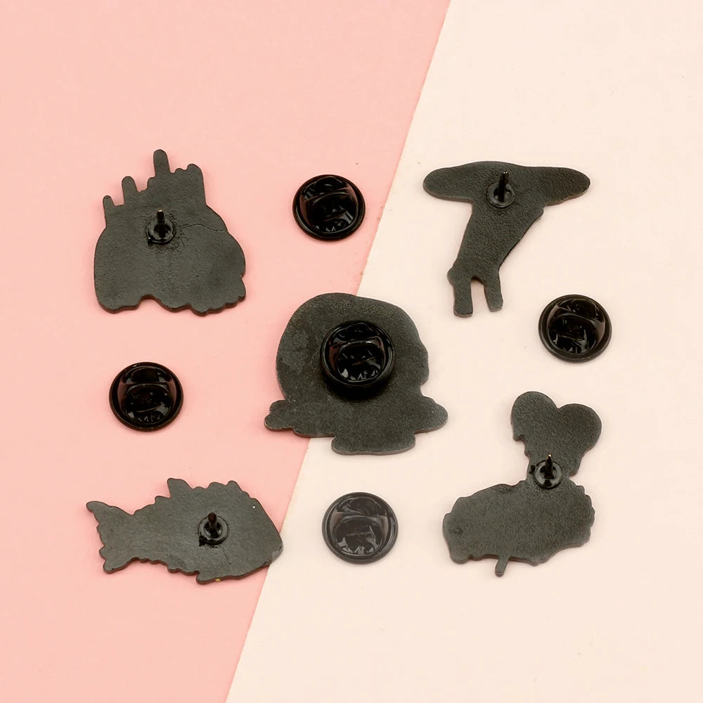 4-9pcs Cute Enamel Pin Set – Cats, Goose, Skull & Stethoscope Brooches | Fun Bag & Jacket Badges”  This way: