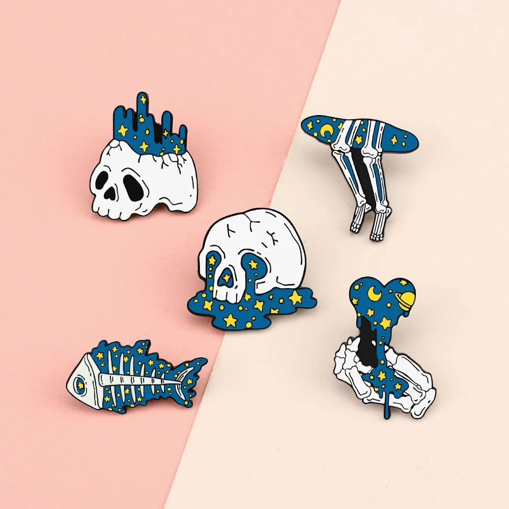 4-9pcs Cute Enamel Pin Set – Cats, Goose, Skull & Stethoscope Brooches | Fun Bag & Jacket Badges”  This way: