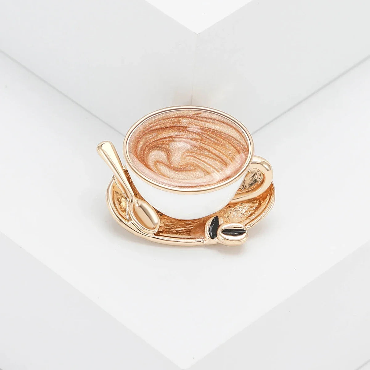 Coffee Cup Enamel Pin – Cute Unisex Brooch for Clothes & Bags