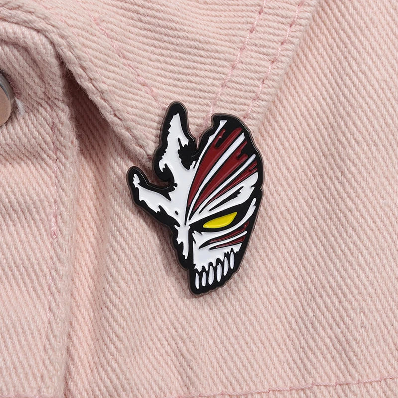 Bleach Anime Enamel Pins – Ichigo & Toshiro Mask Brooches