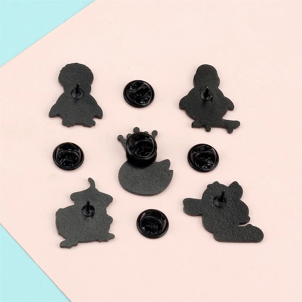 4-9pcs Cute Enamel Pin Set – Cats, Goose, Skull & Stethoscope Brooches | Fun Bag & Jacket Badges”  This way: