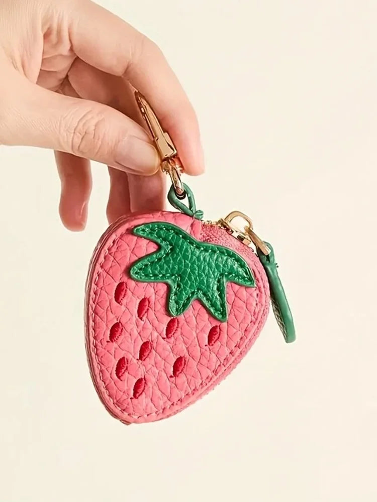  Cute Fruit Coin Purses – Strawberry, Peach, Lemon & Pear Mini Wallets for Women