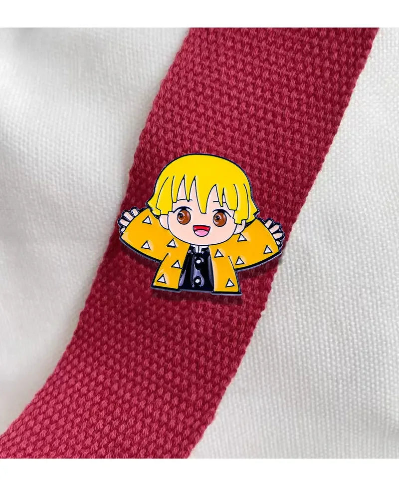 5PCS Demon Slayer Pins – Adorable Chibi Character Brooch Set for Backpacks & Clothes