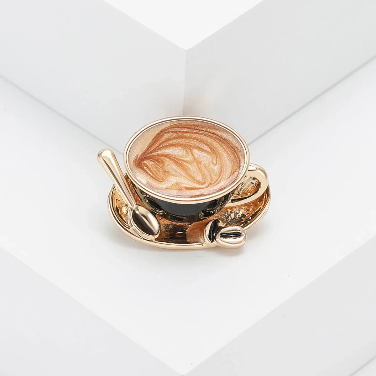Coffee Cup Enamel Pin – Cute Unisex Brooch for Clothes & Bags