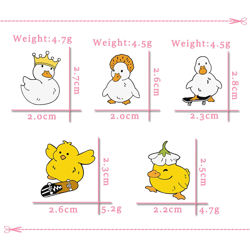 4-9pcs Cute Enamel Pin Set – Cats, Goose, Skull & Stethoscope Brooches | Fun Bag & Jacket Badges”  This way: