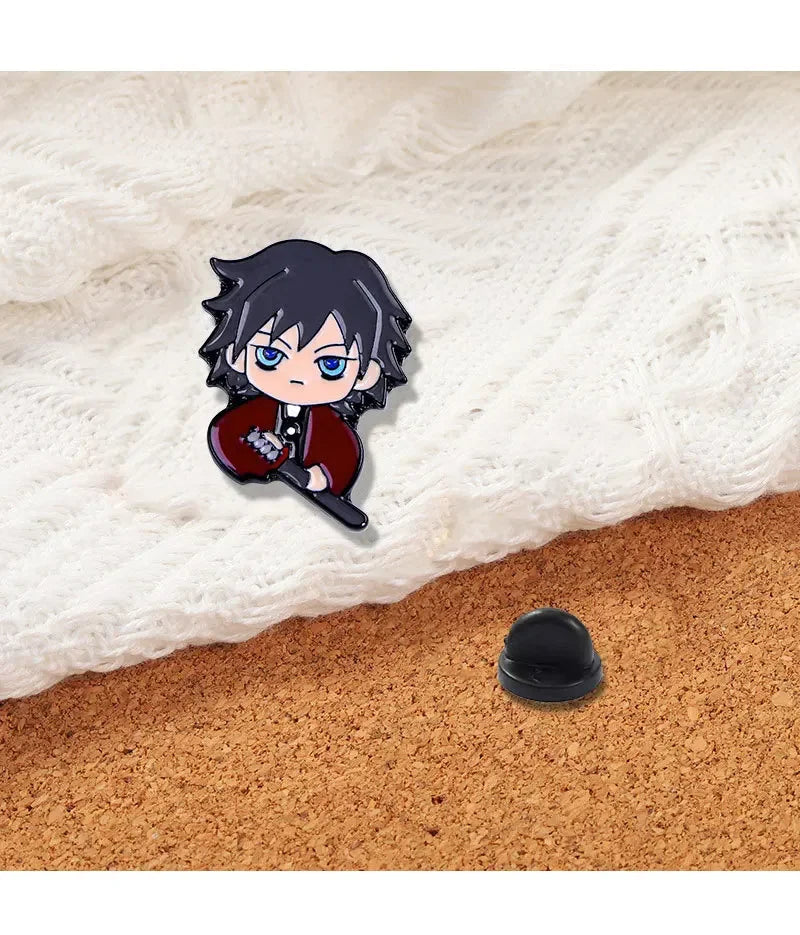 5PCS Demon Slayer Pins – Adorable Chibi Character Brooch Set for Backpacks & Clothes