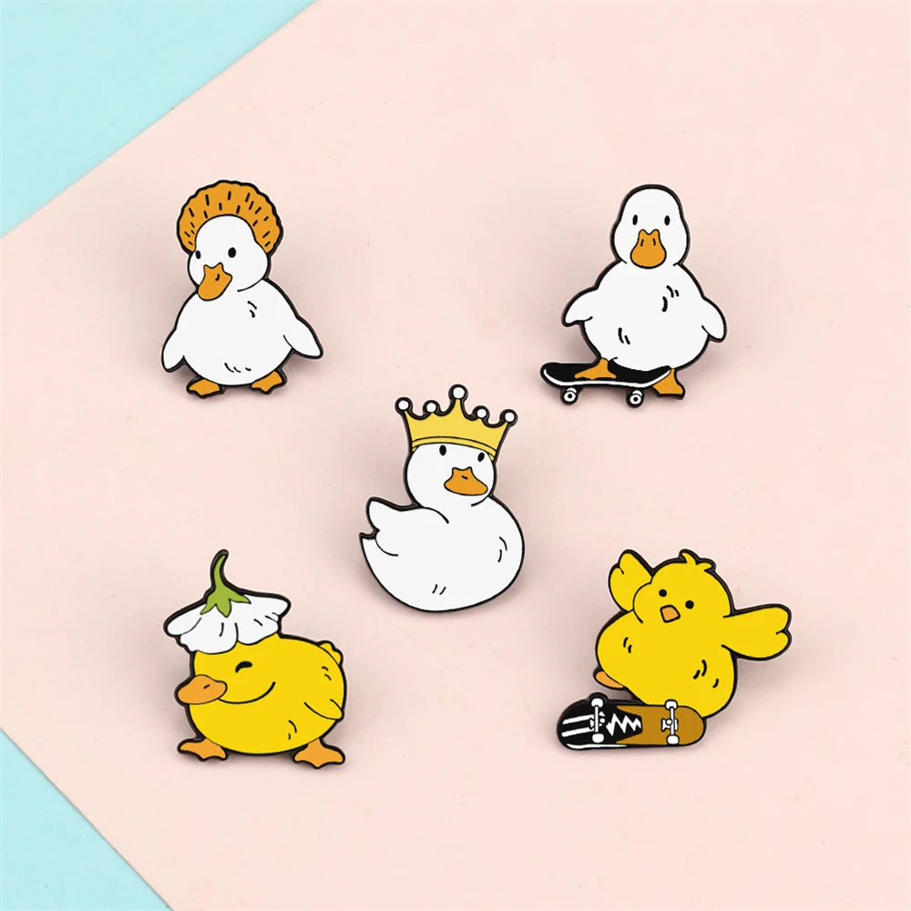 4-9pcs Cute Enamel Pin Set – Cats, Goose, Skull & Stethoscope Brooches | Fun Bag & Jacket Badges”  This way: