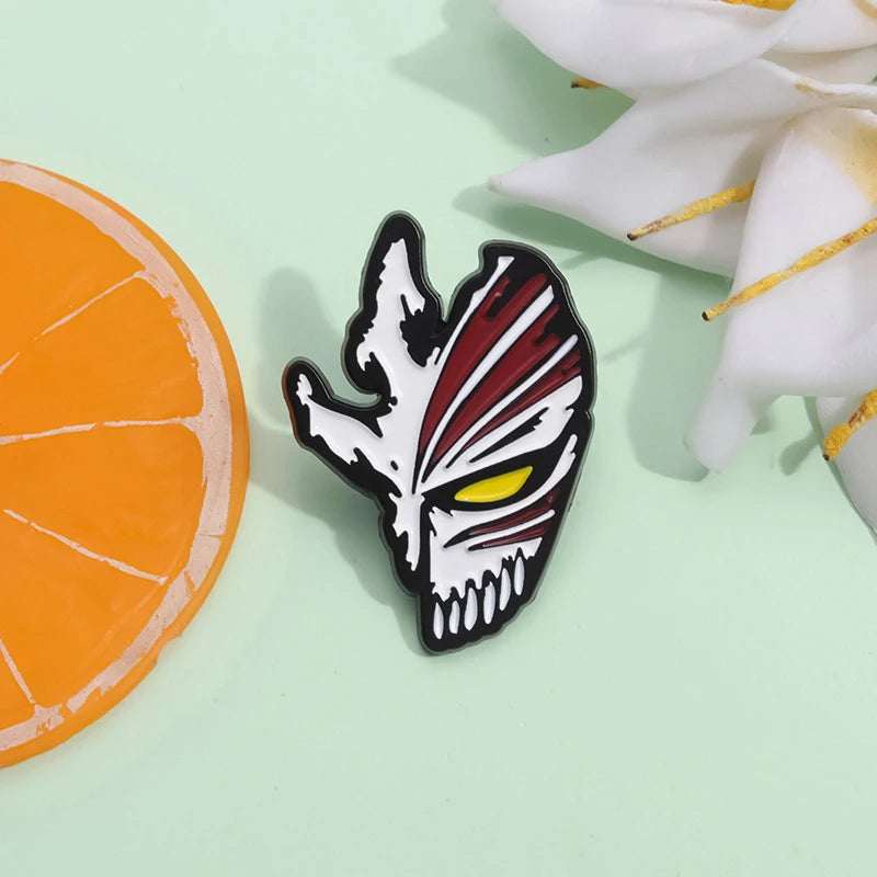 Bleach Anime Enamel Pins – Ichigo & Toshiro Mask Brooches
