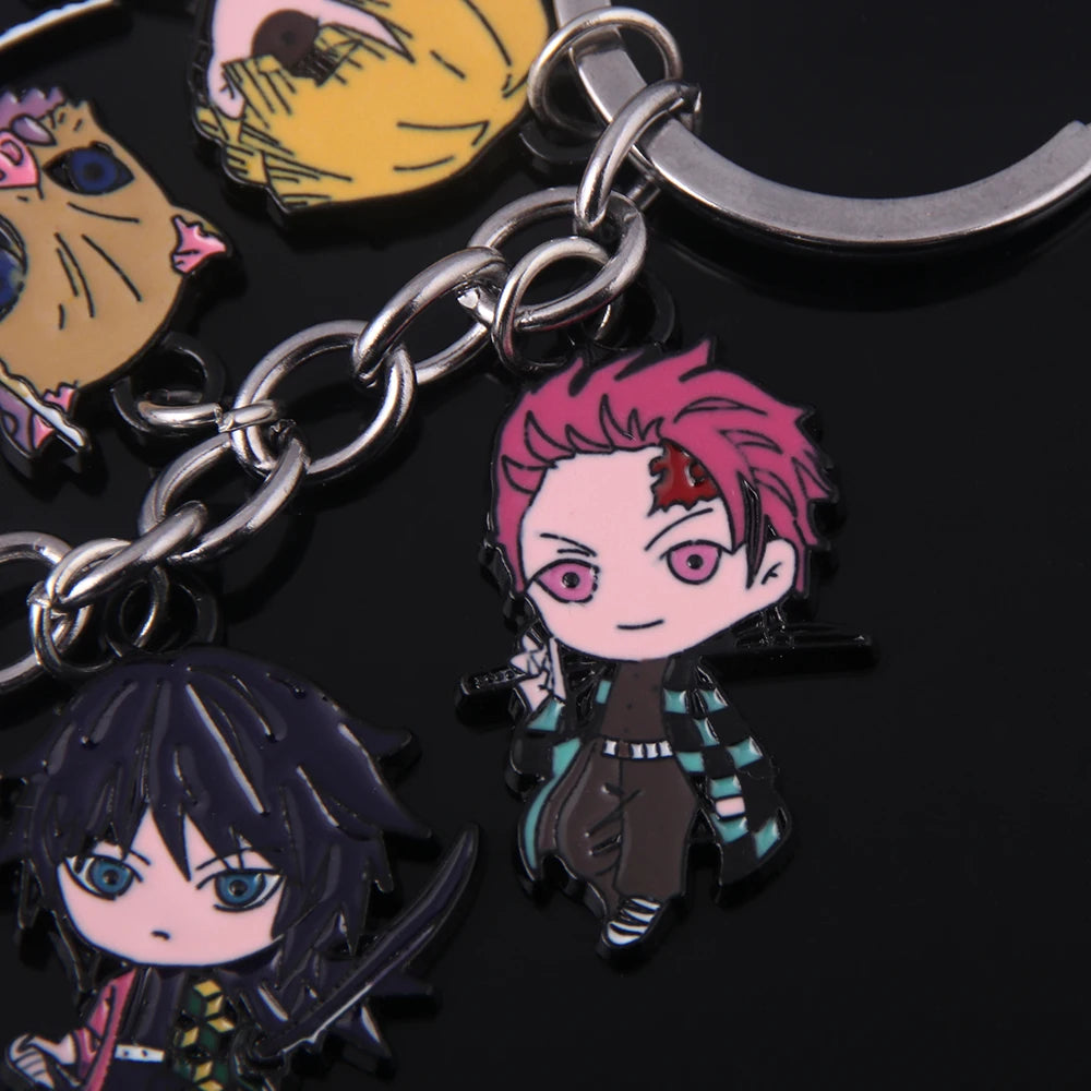Demon Slayer Metal Keychain – Kimetsu no Yaiba Tanjirou, Nezuko & Zenitsu Pendant