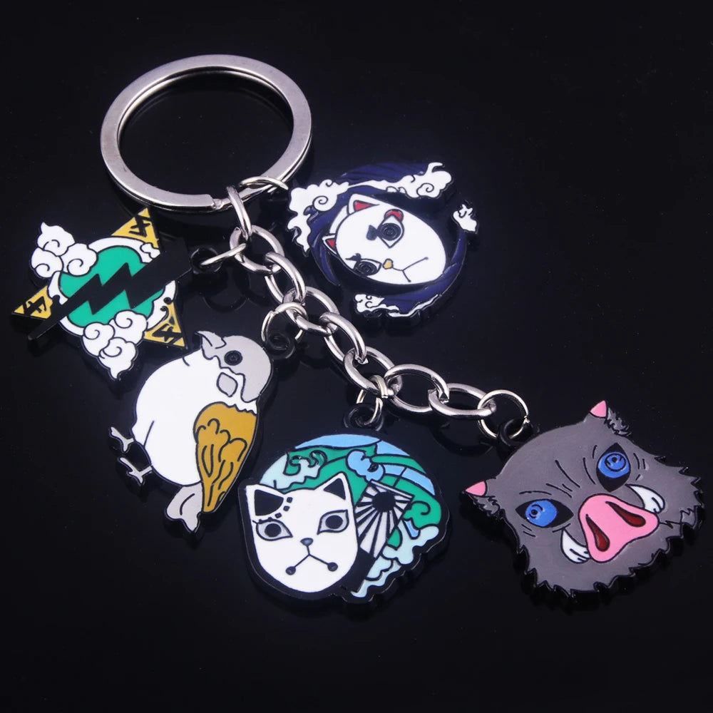 Demon Slayer Metal Keychain – Kimetsu no Yaiba Tanjirou, Nezuko & Zenitsu Pendant