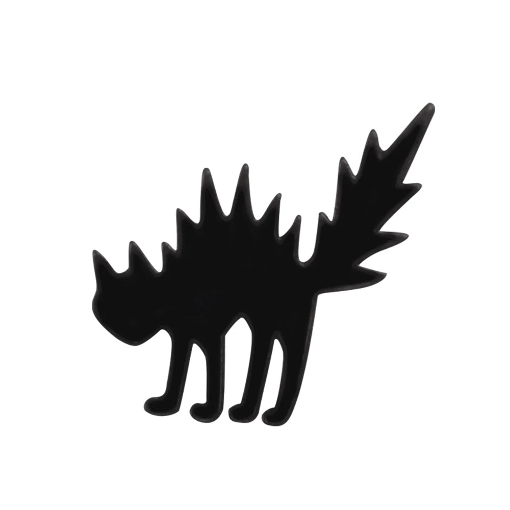 Cute Black & White Cat Enamel Pin – Funny Kitty Brooch