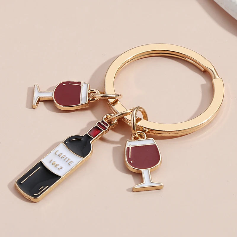 Cute Beer Cup Keychain – Enamel Key Ring for Handbags & Cars