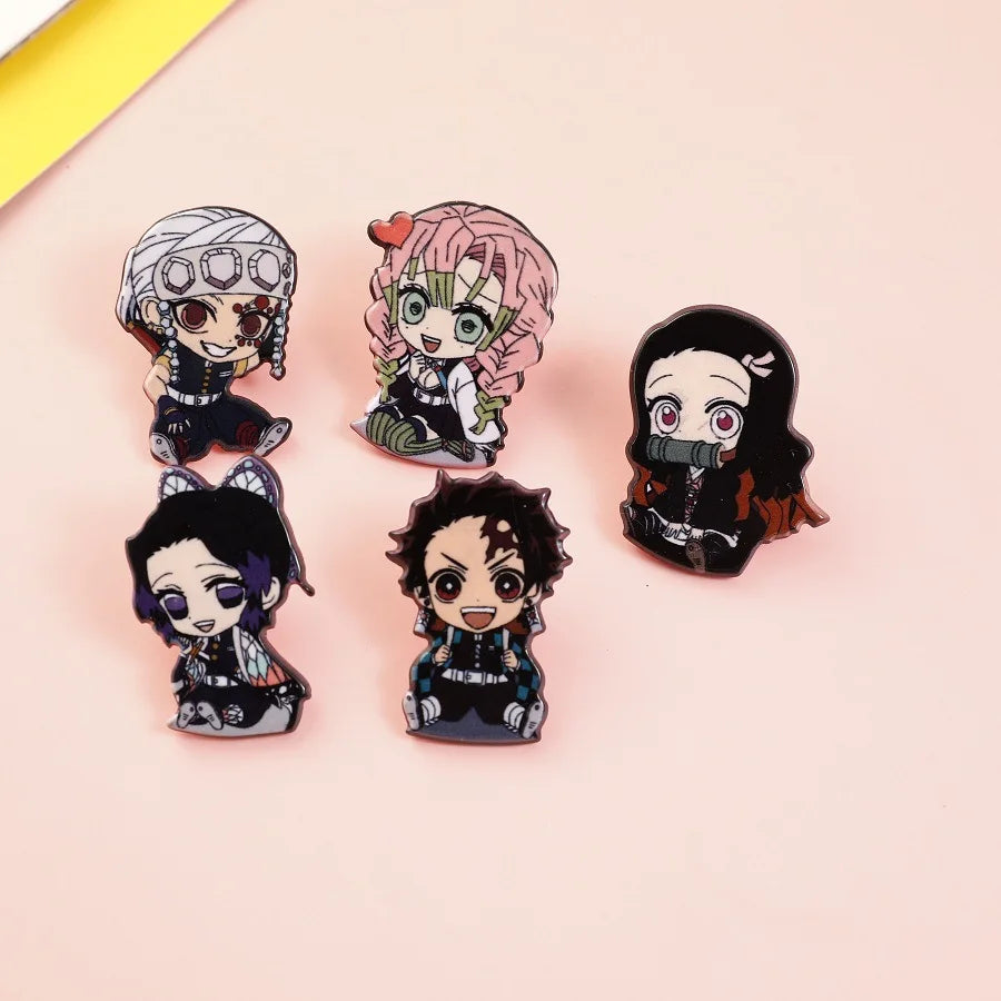Demon Slayer Brooch Set – 16 Styles Anime Pins & Badges