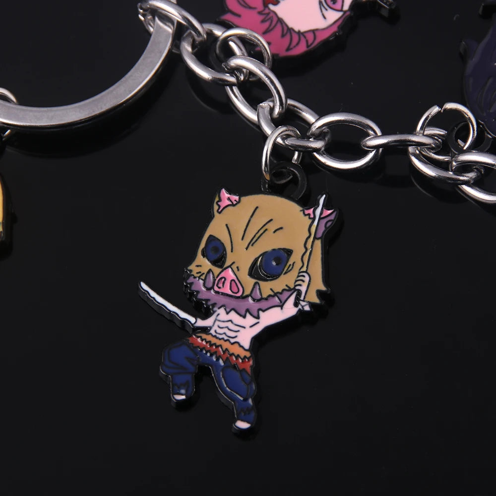 Demon Slayer Metal Keychain – Kimetsu no Yaiba Tanjirou, Nezuko & Zenitsu Pendant