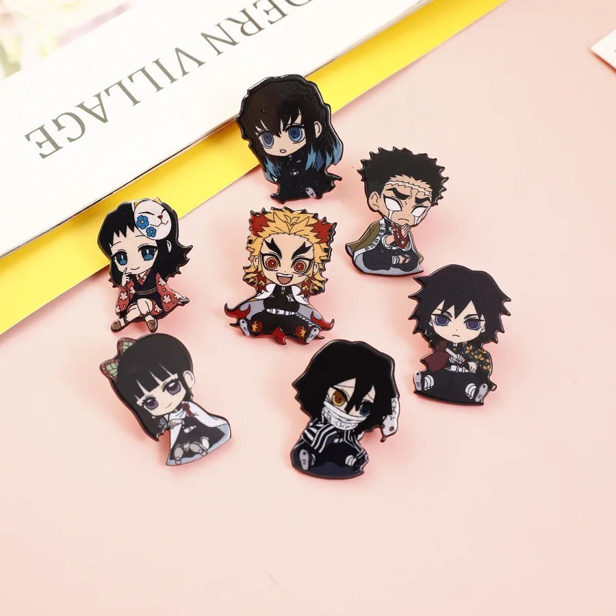 Demon Slayer Brooch Set – 16 Styles Anime Pins & Badges