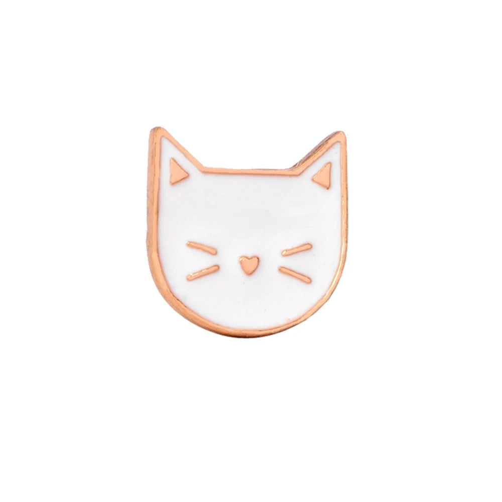 Cute Black & White Cat Enamel Pin – Funny Kitty Brooch