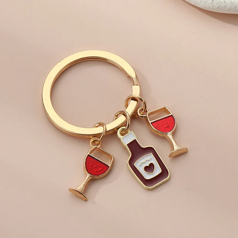 Cute Beer Cup Keychain – Enamel Key Ring for Handbags & Cars
