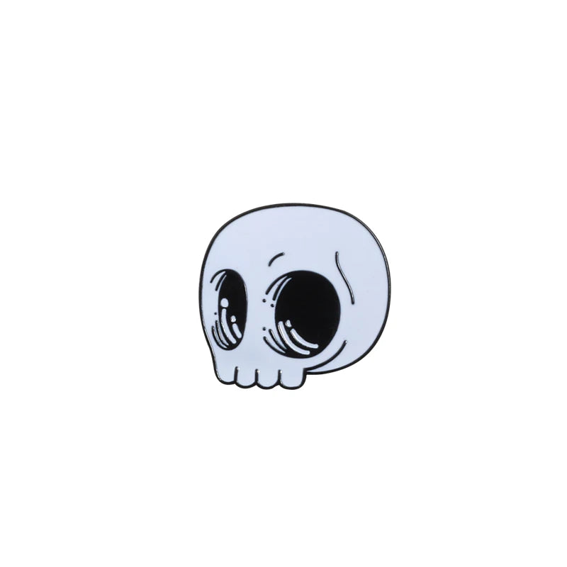 Skull Rose Coffin Enamel Pin – Punk Brooch Badge for Jackets & Accessories
