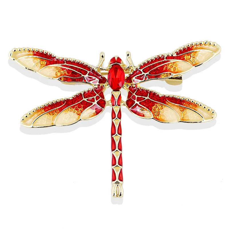 Vintage Crystal Dragonfly Brooch – Elegant Insect Pin for Women