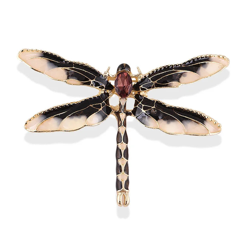 Vintage Crystal Dragonfly Brooch – Elegant Insect Pin for Women