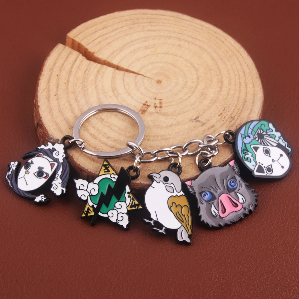 Demon Slayer Metal Keychain – Kimetsu no Yaiba Tanjirou, Nezuko & Zenitsu Pendant