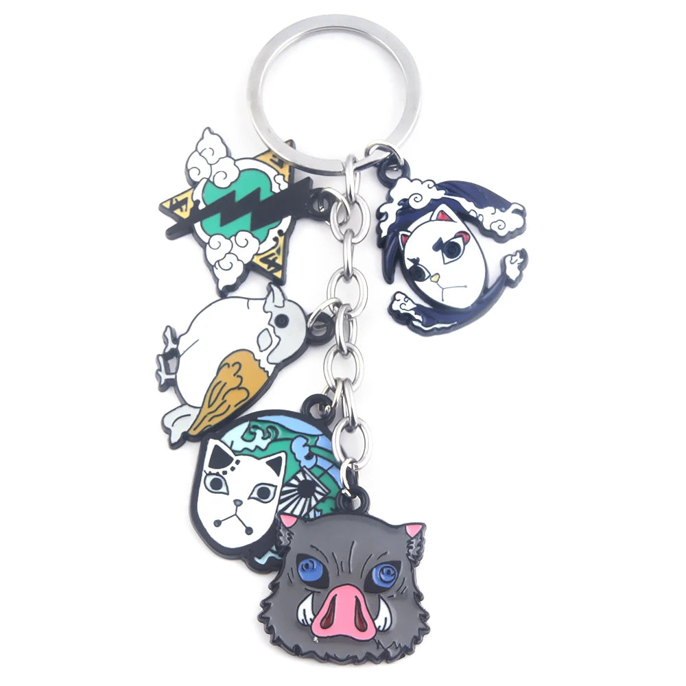 Demon Slayer Metal Keychain – Kimetsu no Yaiba Tanjirou, Nezuko & Zenitsu Pendant