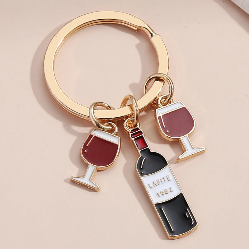Cute Beer Cup Keychain – Enamel Key Ring for Handbags & Cars