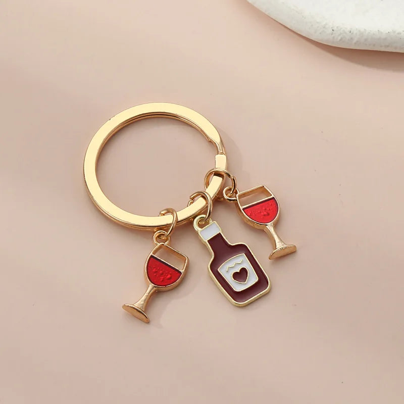 Cute Beer Cup Keychain – Enamel Key Ring for Handbags & Cars