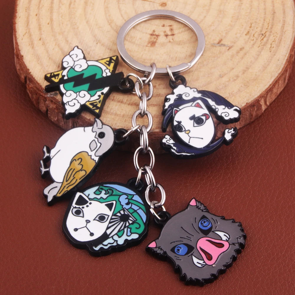 Demon Slayer Metal Keychain – Kimetsu no Yaiba Tanjirou, Nezuko & Zenitsu Pendant