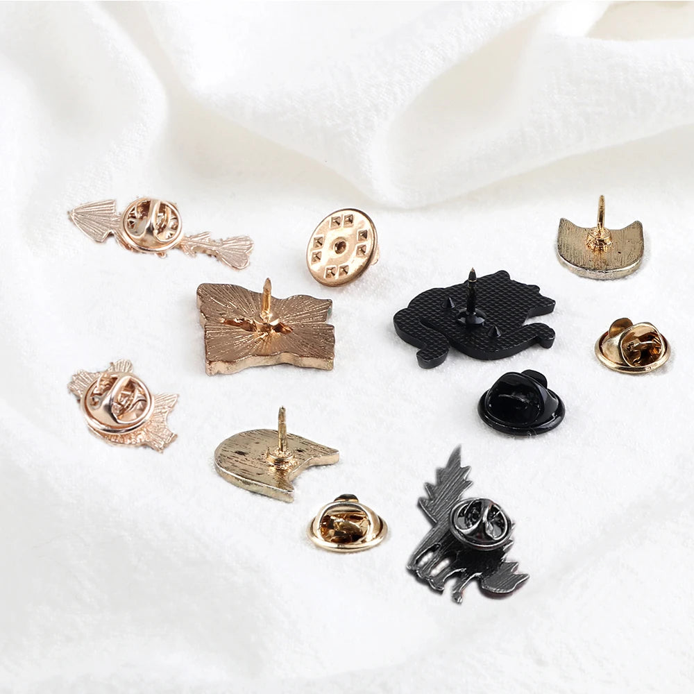 Cute Black & White Cat Enamel Pin – Funny Kitty Brooch