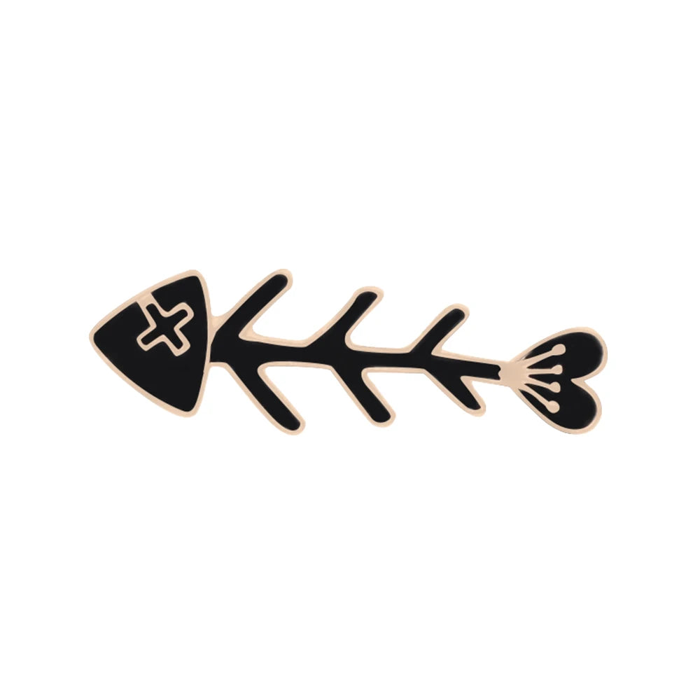 Cute Black & White Cat Enamel Pin – Funny Kitty Brooch