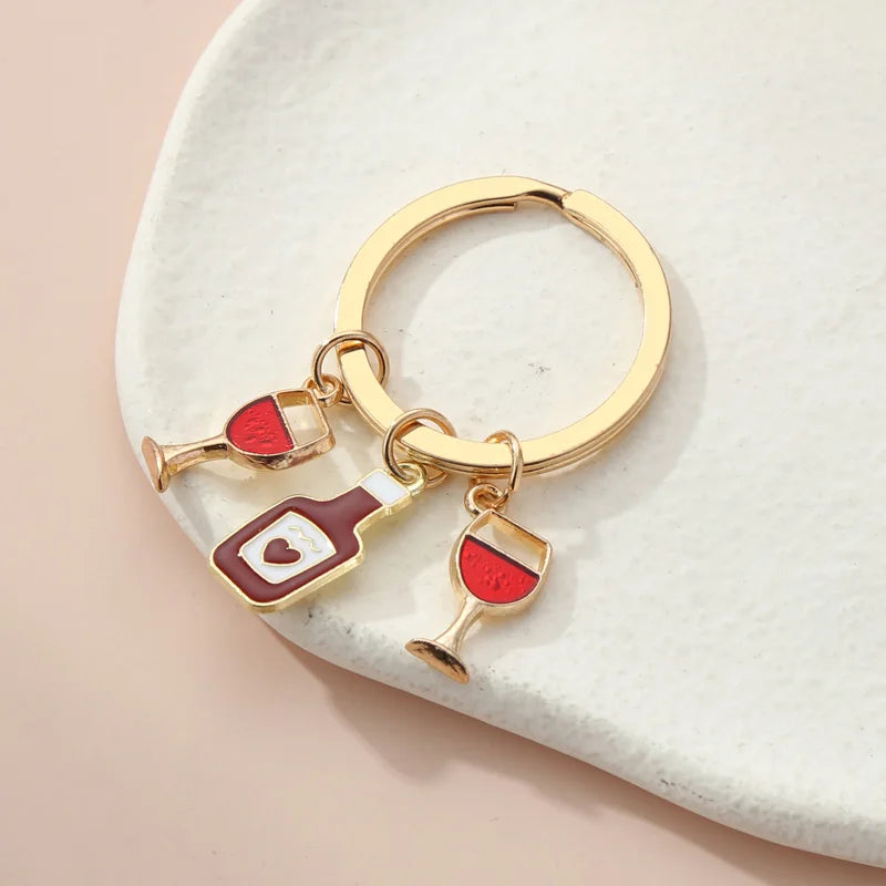 Cute Beer Cup Keychain – Enamel Key Ring for Handbags & Cars