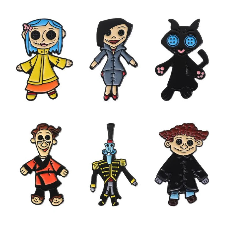 Coraline Doll Enamel Pin – Horror Punk Brooch