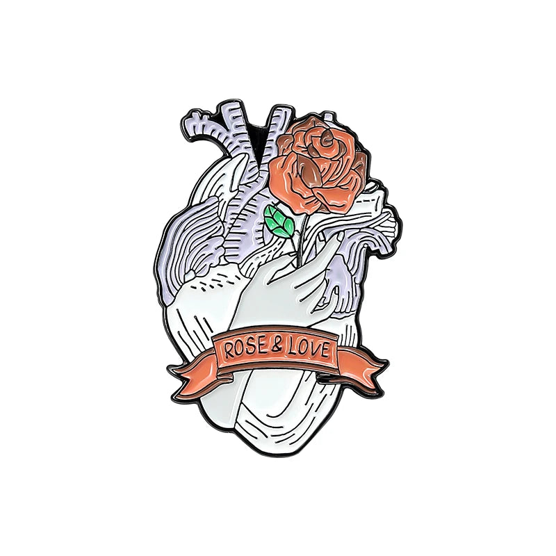 Anatomical Heart Enamel Pin – Medical Brooch Gift
