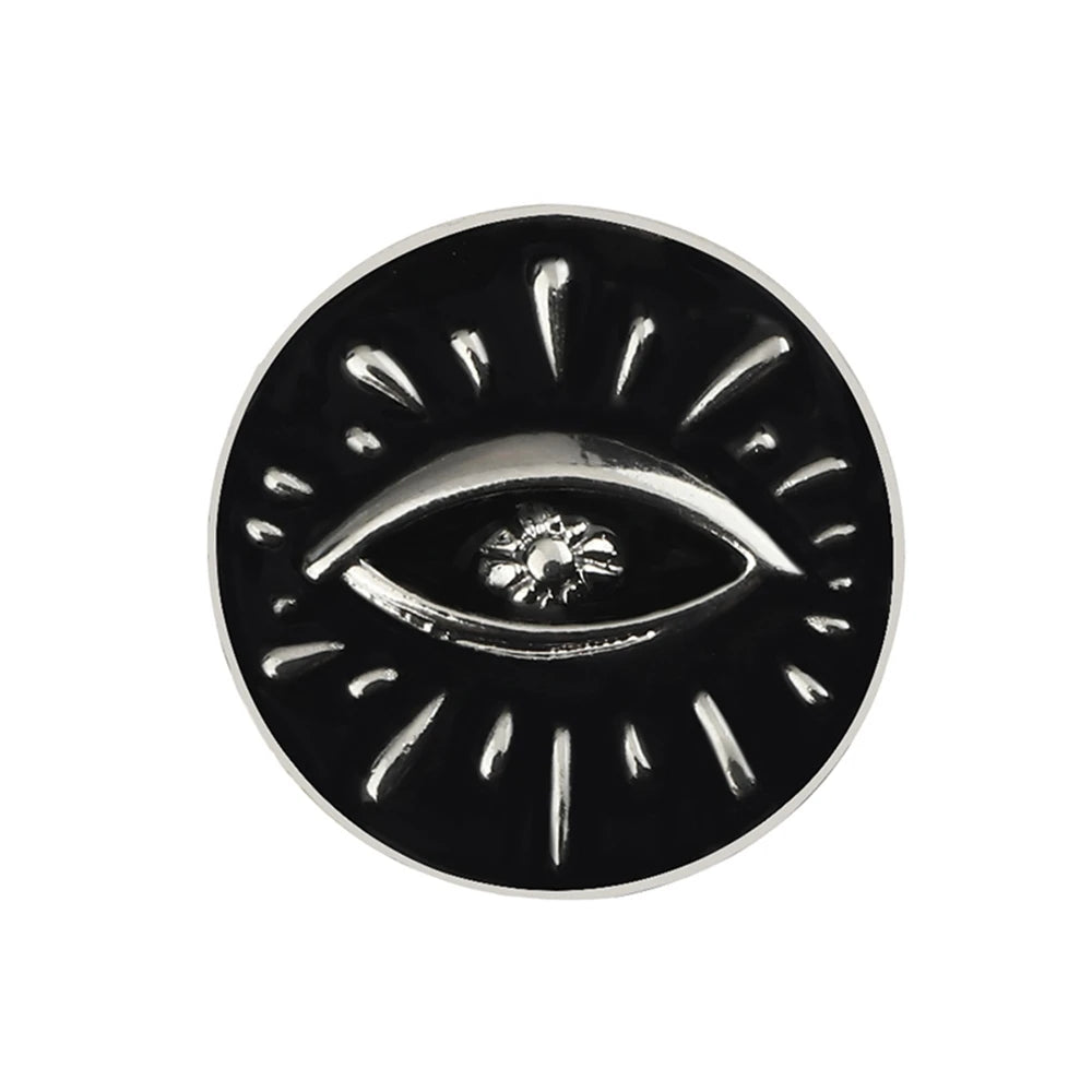Witchy Enamel Pins – Cat, Hat & Moon Badge