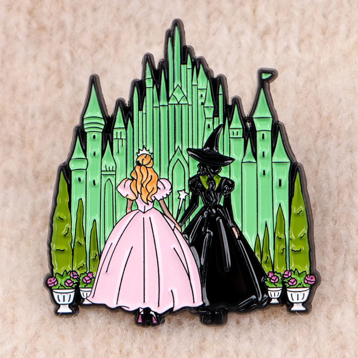 Princess & Witch Enamel Pin – Cute Cartoon Brooch for Bags & Clothes
