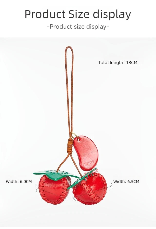 Persimmon Leather Bag Charm – Elegant Fashion Accent