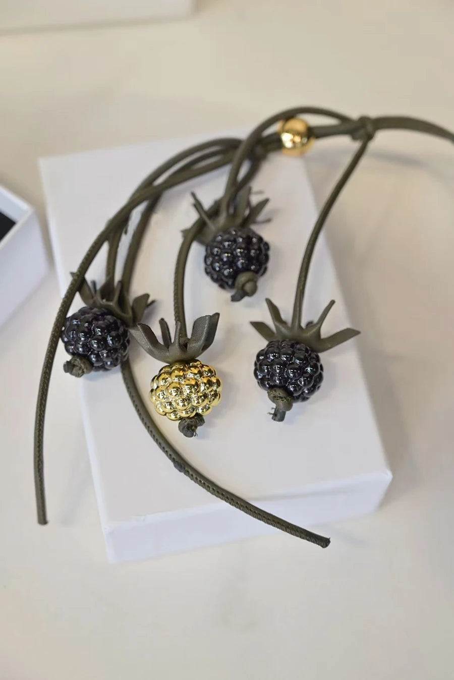 Raspberry & Blackberry Charm – Leather Bag Accessory