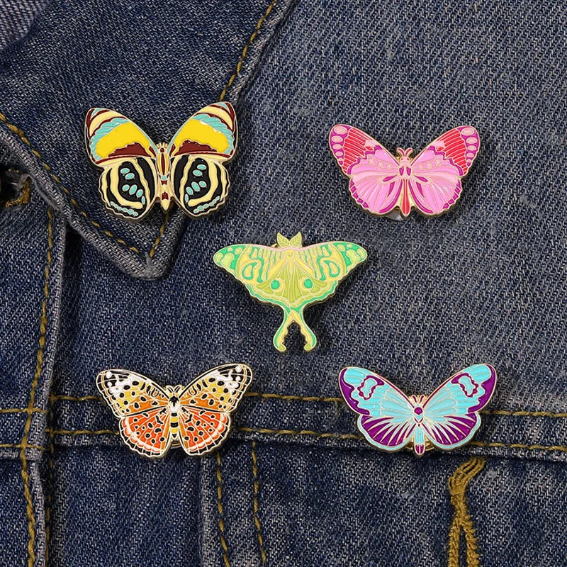 Colorful Butterfly Enamel Pin – Cute Insect Brooch