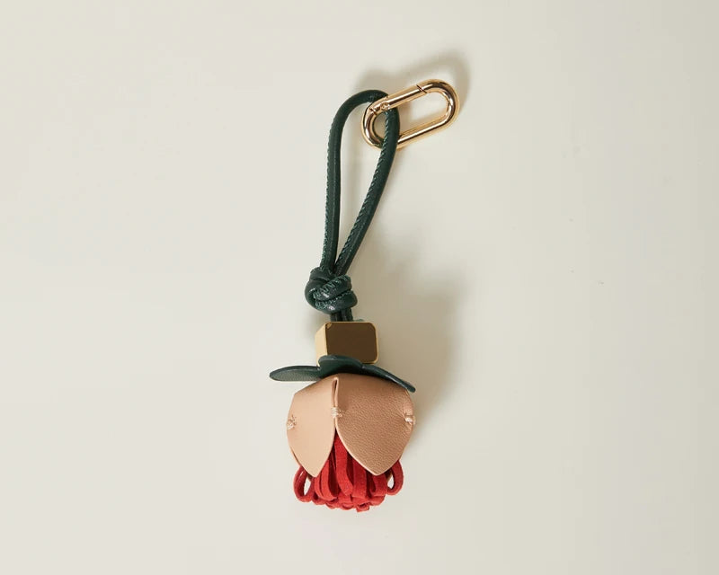 High-Grade Leather Flower Ball Tassel – Bag & Car Pendant