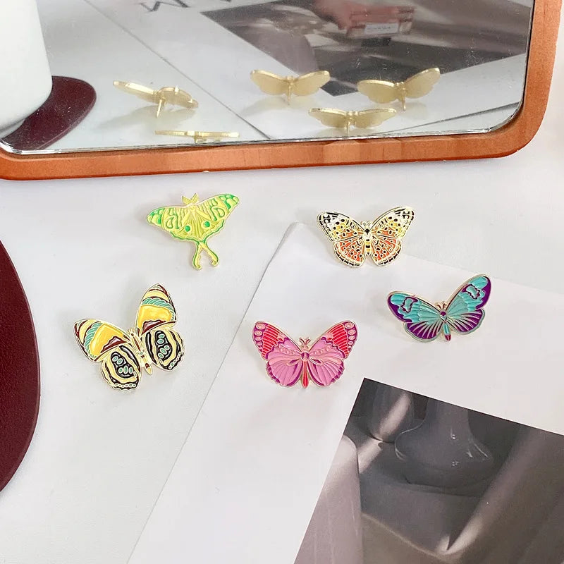 Colorful Butterfly Enamel Pin – Cute Insect Brooch