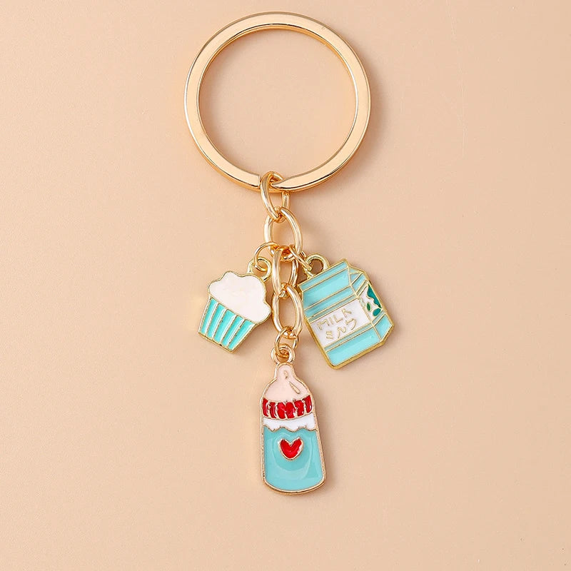 Red Wine Keychain – Cute Enamel Key Ring for Handbags