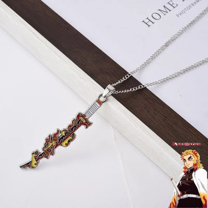 Demon Slayer Necklace – Kimetsu no Yaiba Enamel Pendant Choker Cosplay Jewelry