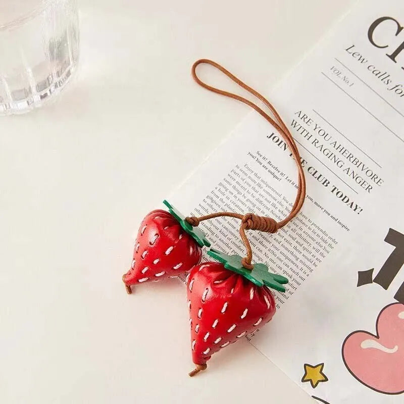 Persimmon Leather Bag Charm – Elegant Fashion Accent