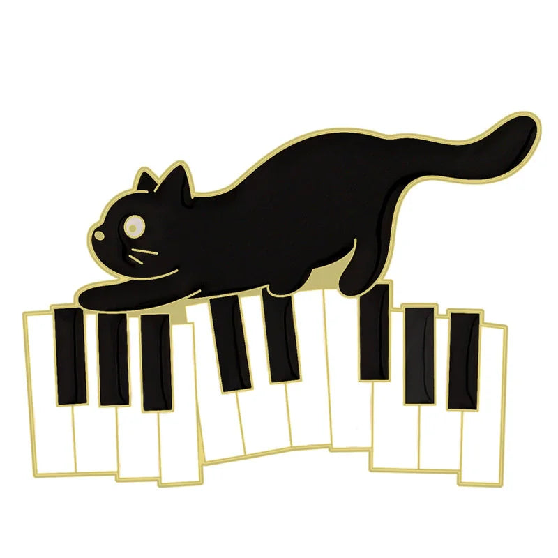 Cats in Plants Enamel Pin – Cute Black Cat Potted Plant Brooch Gift