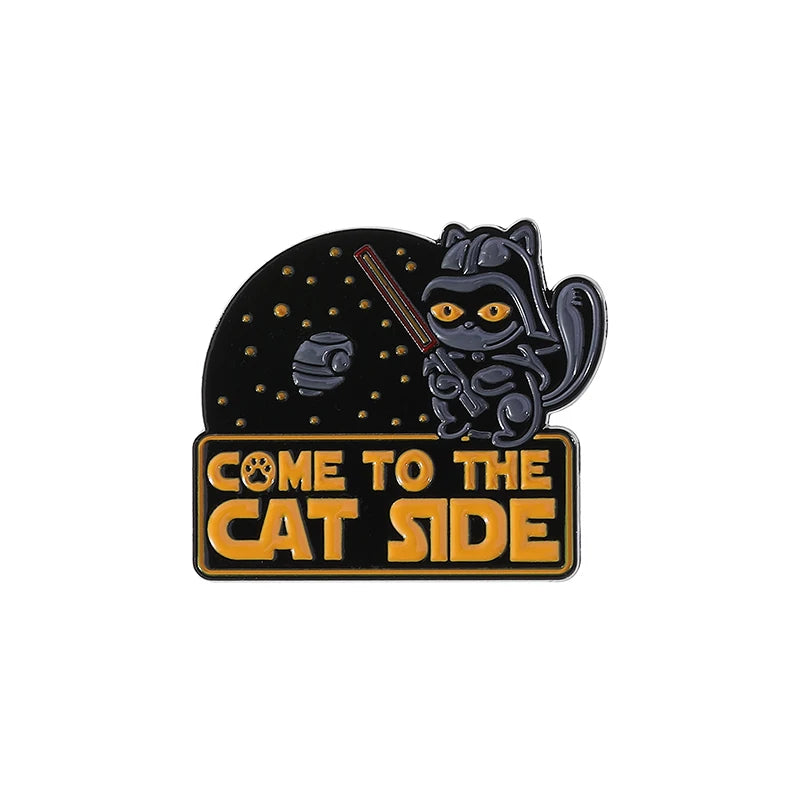 Come to the Cat Side Enamel Pin – Funny Dark Side Brooch