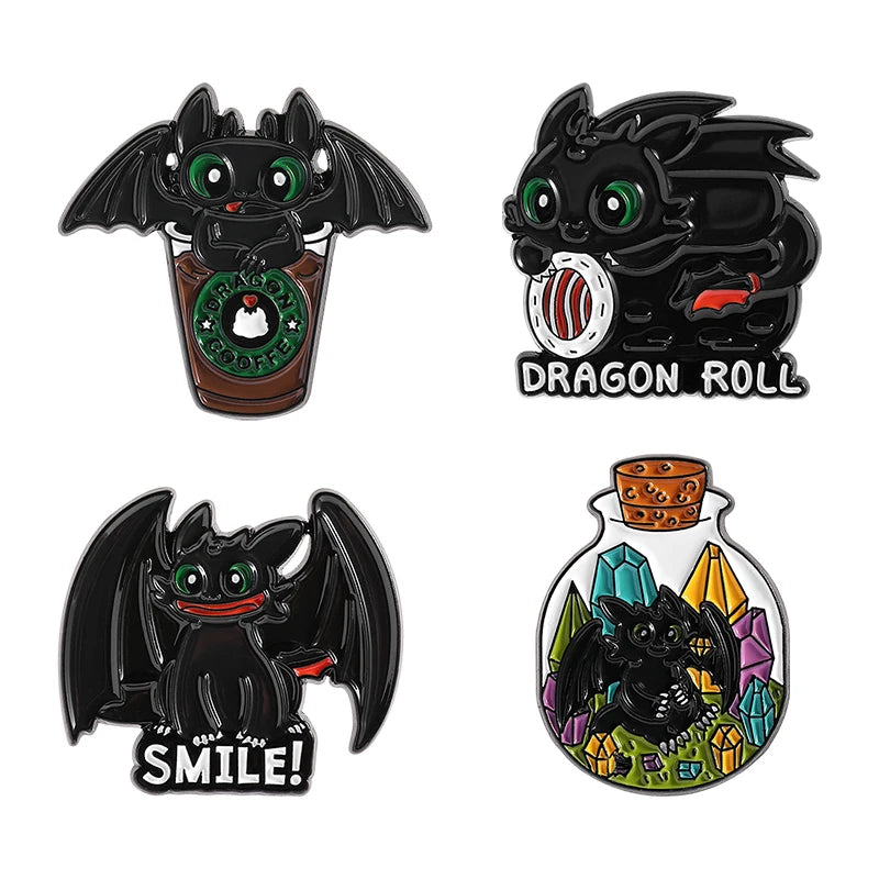 Cute Animal Enamel Pin Set (3–5pcs) – Cat & Capybara Brooches