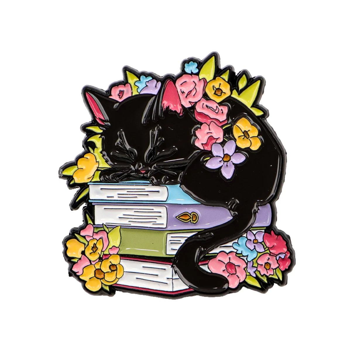 Cute Black Cat Enamel Pin – Witchy Halloween Brooch